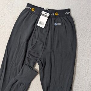 NEW Carhartt Base Layer Pants Mens Sm Black Force Thermal Waffle Knit 100640-001